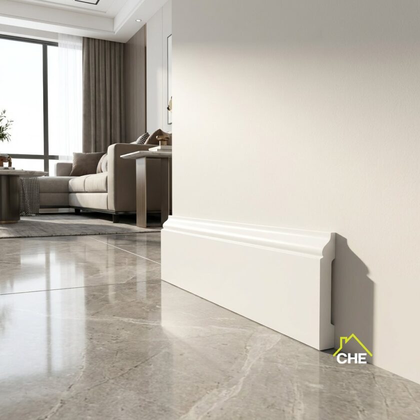 บัวพื้นสีขาว